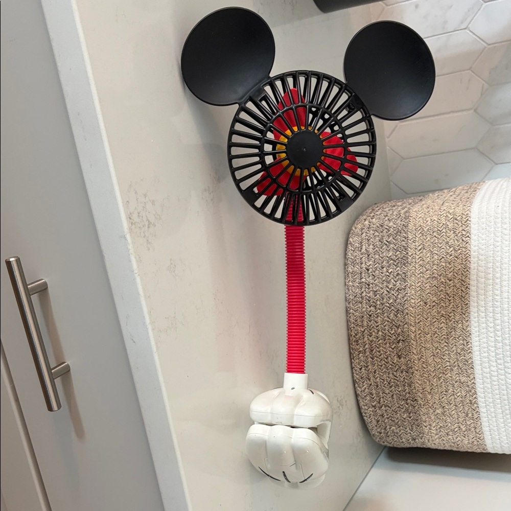 Portable Black and Red Fan with Flexible Arm